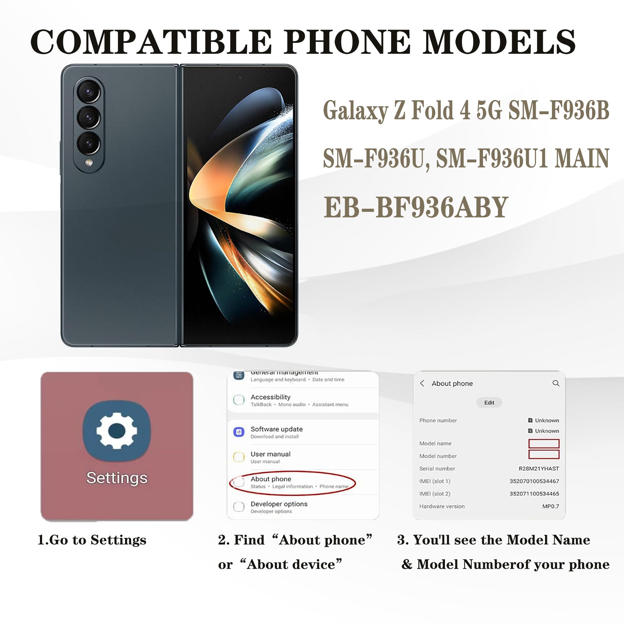 Amazon.com: Vvuilsty EB-BF936ABY Replacement Battery for Galaxy Z