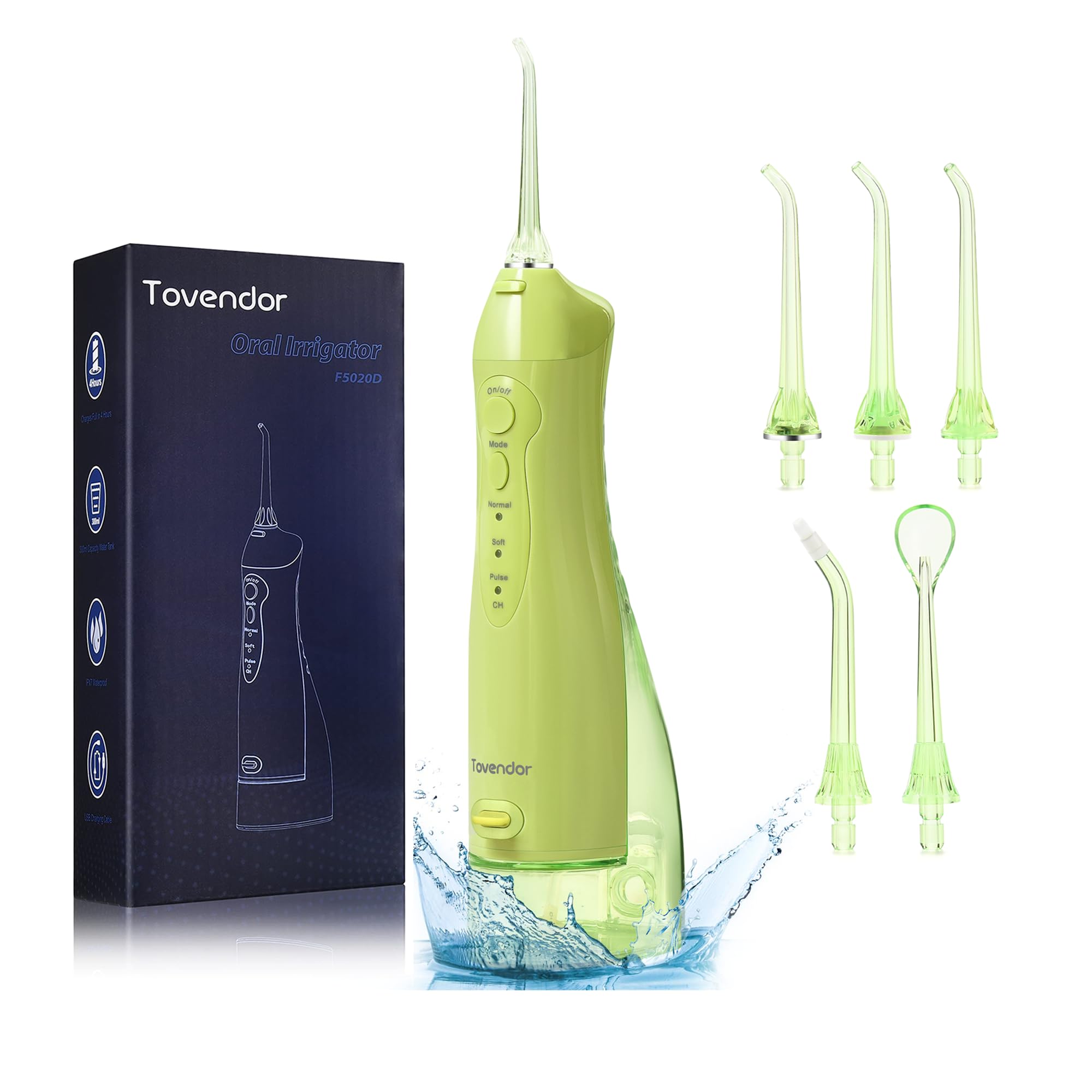 Tovendor Electric Water Dental Flosser Teeth Pick, Cordless Oral Irrigator