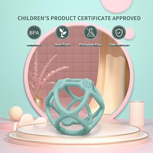 Miniatura 3 de Juguetes de dentición para bebés, silicona de grado alimenticio, sin BPA, juguetes de silicona para masticar bebés para calmar las encías del bebé,