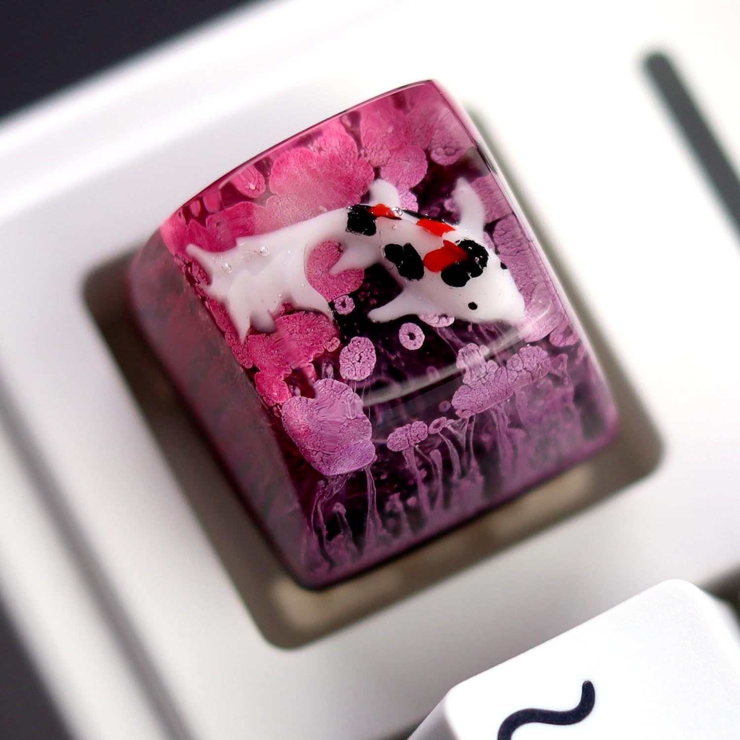 Ocean Aesthetic Novelty Koi Artisan Keycap Esc R1 SA Profile 1U