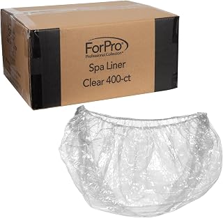 ForPro Basics Spa Liners, Clear, Fit All Pedicure Spas, Disposable Pedicure Liners, 400-Count