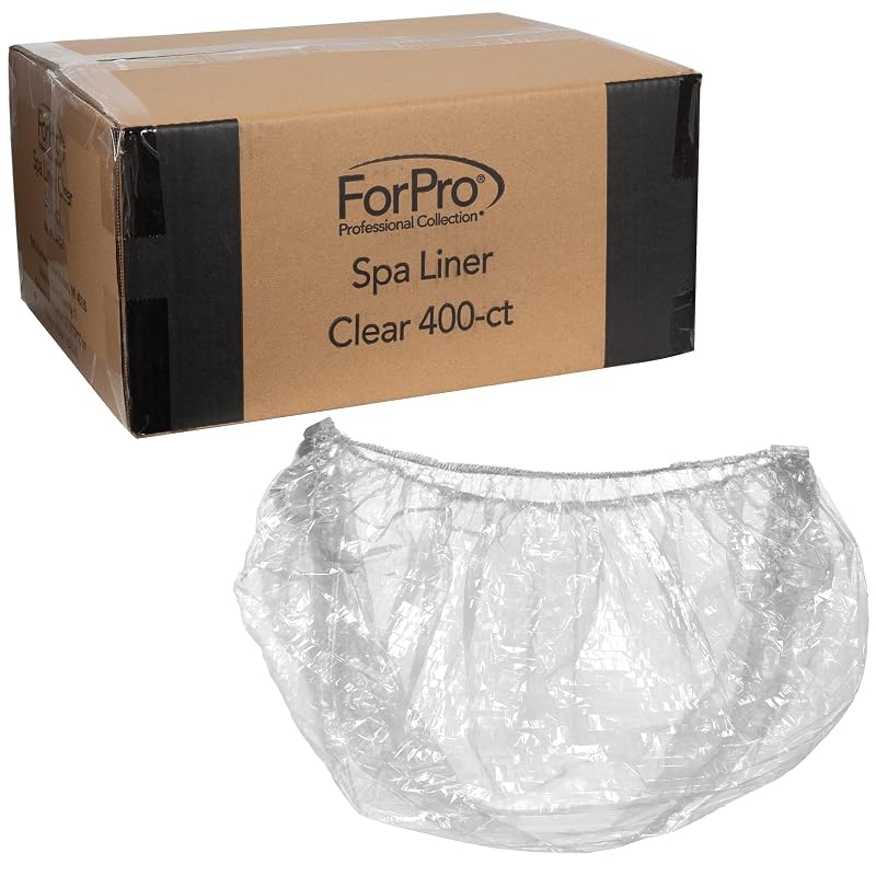 ForPro Professional Collection Revestimentos descartáveis transparentes para pedicure, Pacote com 400
