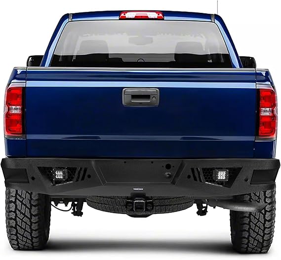 u-Box Silverado 1500 Rear Bumper Steel Step Back Bumper w/LED Lights Compatible with Chevy Silverado 1500 Pickup Trucks 07-18