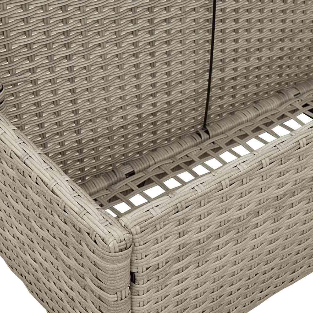 Pool Aufbewahrungsbox Hellgrau 110x100x57 cm Gartenbox aus PE-Rattan für Poolspielzeug und Zubehör