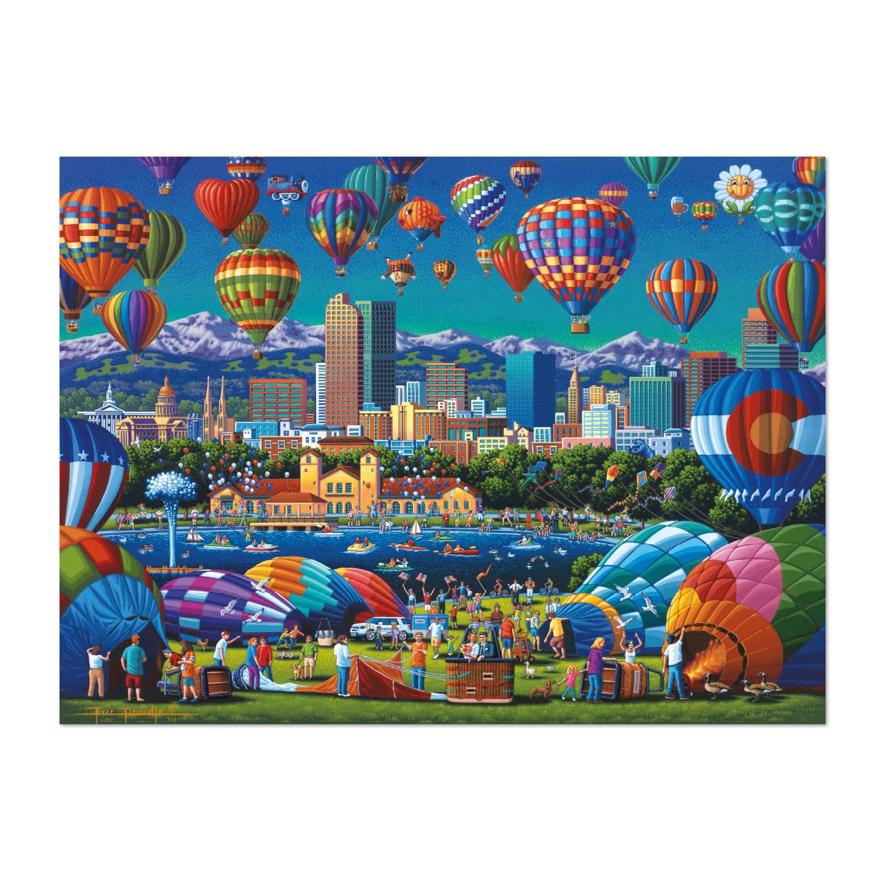 Buffalo Games - Sapphire Select- Eric Dowdle - Balloon Spectacular - Puzzle de 1000 pièces - Défi et Amusant - Planche de Puzzle à Dos Bleu - Boîte de présentation Cadeau - Affiche Pleine Taille