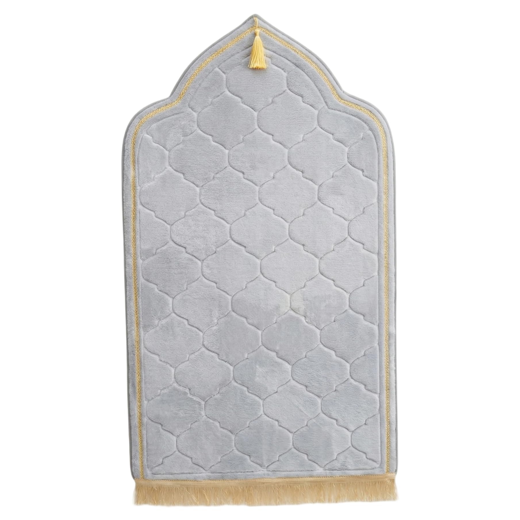 Tapis de prière musulman en flanelle douce épaisse 26x45 pouces couleur gris