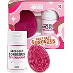 Handmade Heroes Dry Shampoo and Brush Kit, Non Aerosol Volumizing Dry Shampoo Powder For Dark & Brunette Hair, 100% Natural & Vegan, Plastic Neutral Packaging, 1.8 Fluid Ounces