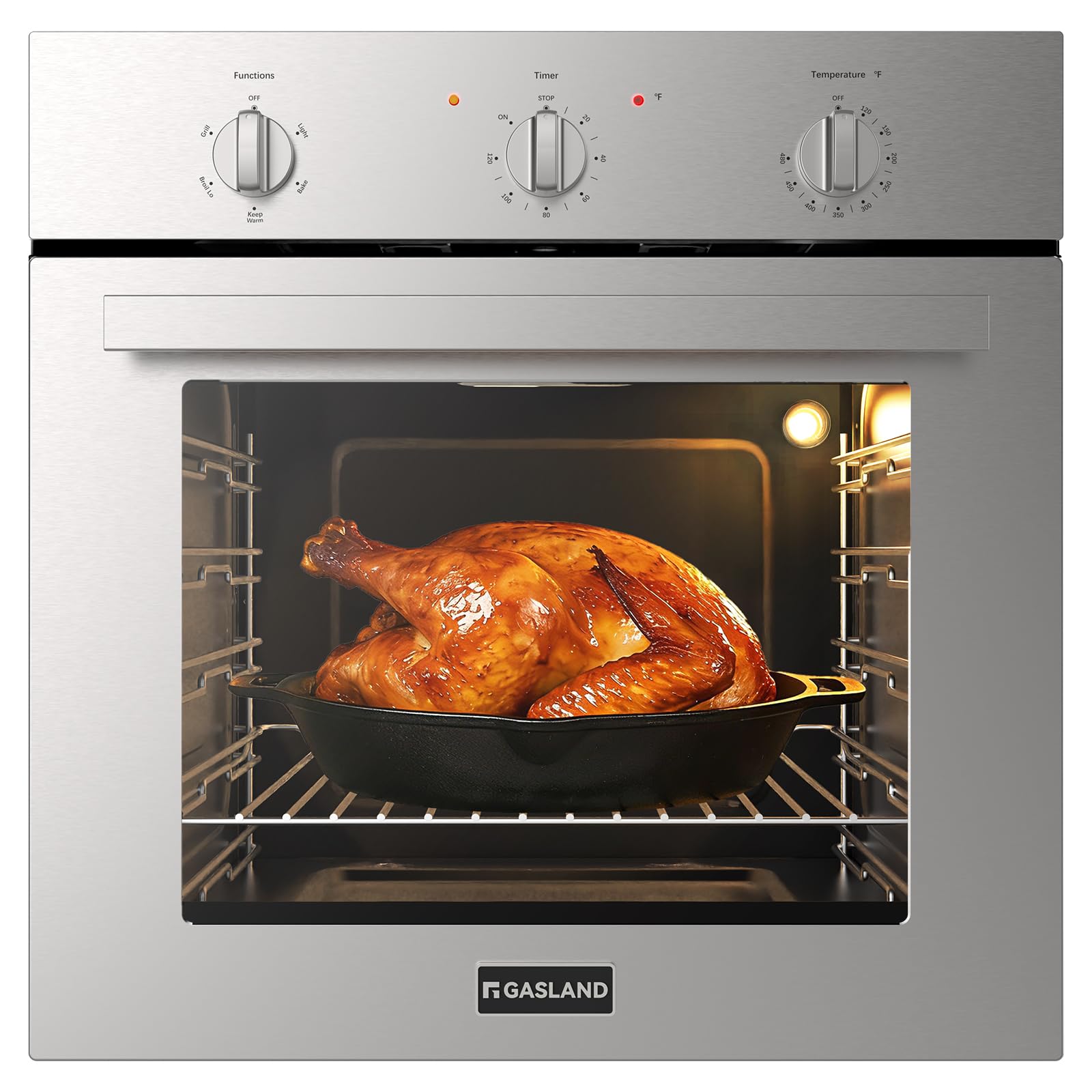 Photo 1 of ***FINAL SALE NO RETURNS ***24 Inch Electric Wall Oven, GASLAND Built-in Oven with 2.79 Cu.ft Capacity, 5 Working Functions, Ergonomic knob, Removable 3-Layer Glass Door, 2200W Stainless Steel Single Wall Oven, ETL Certified