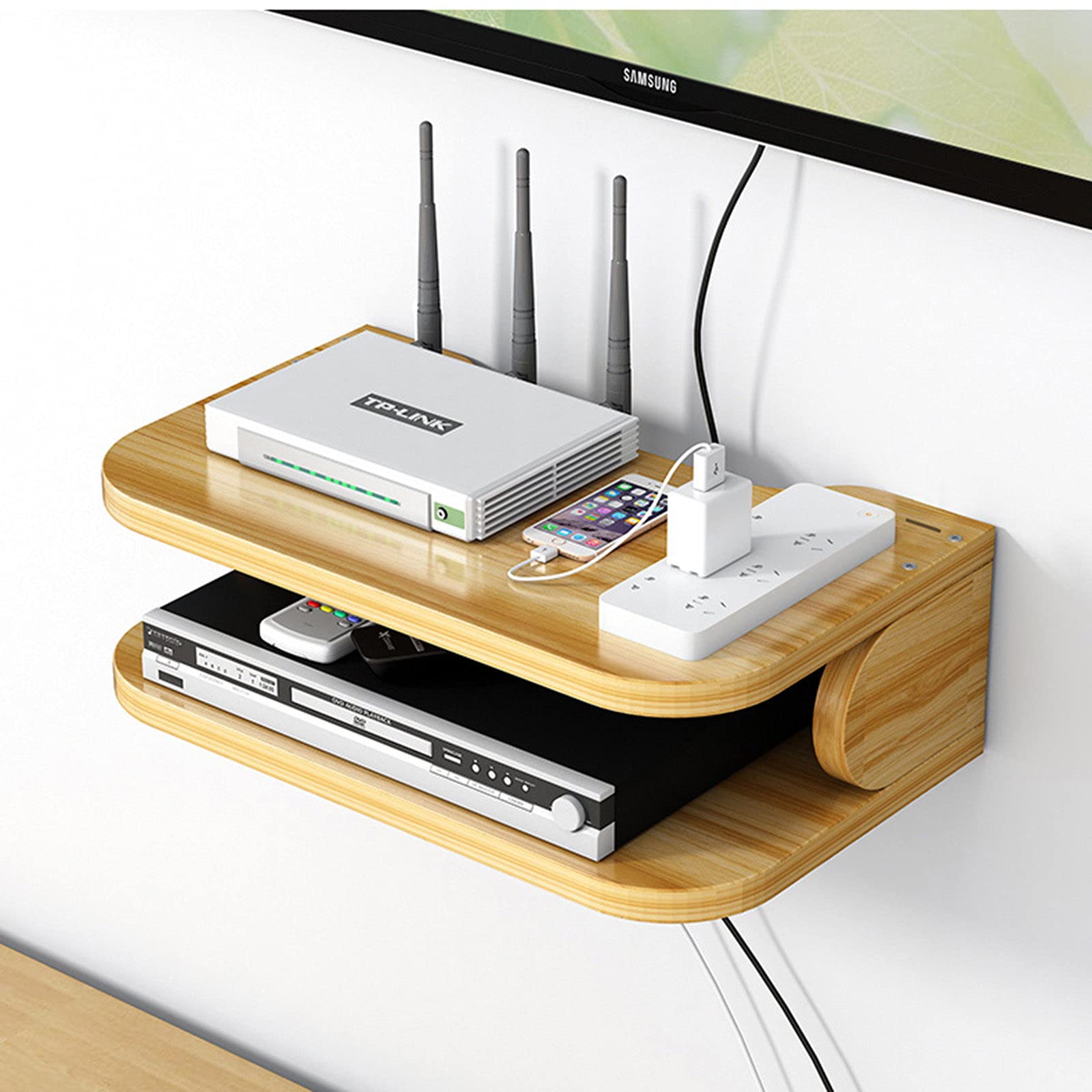 Étagère flottante sans perforation pour décodeur et console
