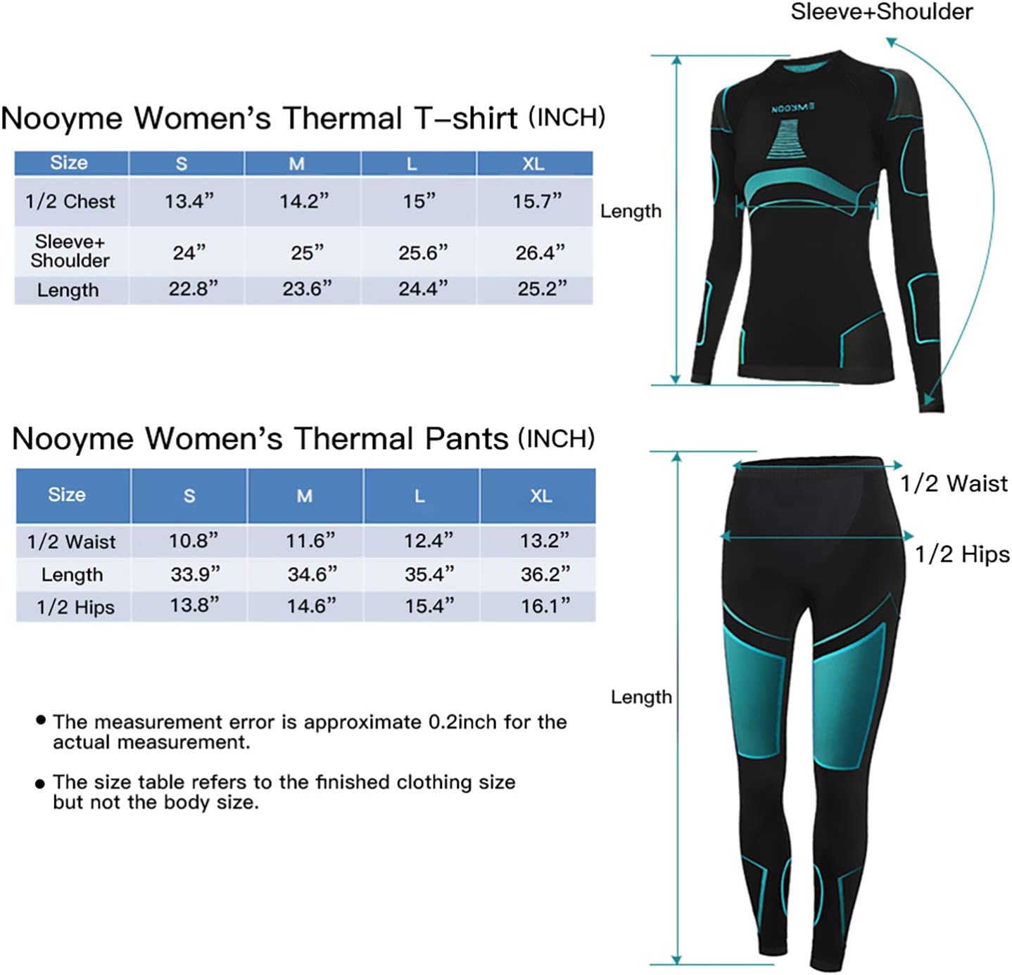 NOOYME Thermal Underwear for Women Long Johns for Women, Base Layer Women Cold Weather : Clothing, Shoes & Jewelry