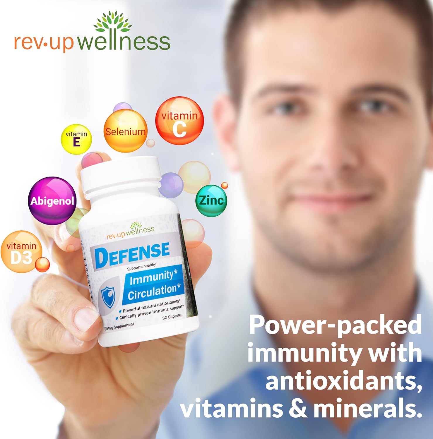 Defense - Daily Immune Support Supplement, with Natural and Clinically Proven Immune Wellmune Beta Glucan, Antioxidants and Essential Minerals, 30 Capsules - Image 5