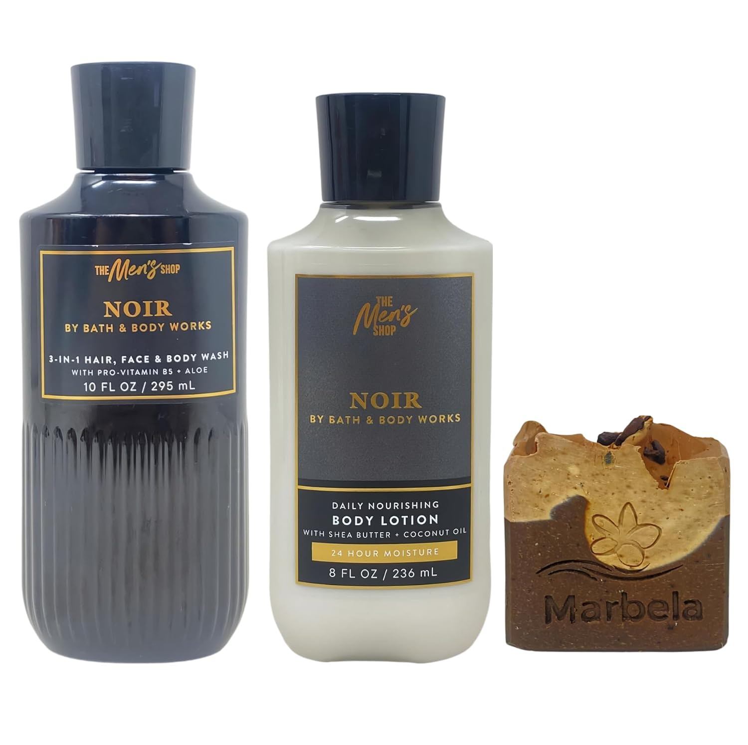 Bath & Body Works Noir - Body Lotion, Body Wash & Cozy Cappuccino Bar Soap