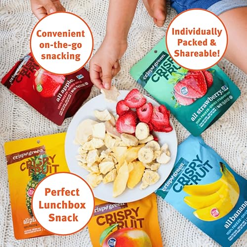 Miniatura 3 de Crispy Green Fruta natural liofilizada, plátano de una sola porción, sin azúcar añadido, 0.85 onzas (paquete de 12)