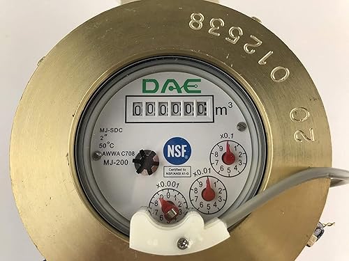 Miniatura 53 de DAE MJ-100 Medidor de agua potable sin plomo NSF61 de 1 pulgada, salida de pulso + acoplamientos, galones