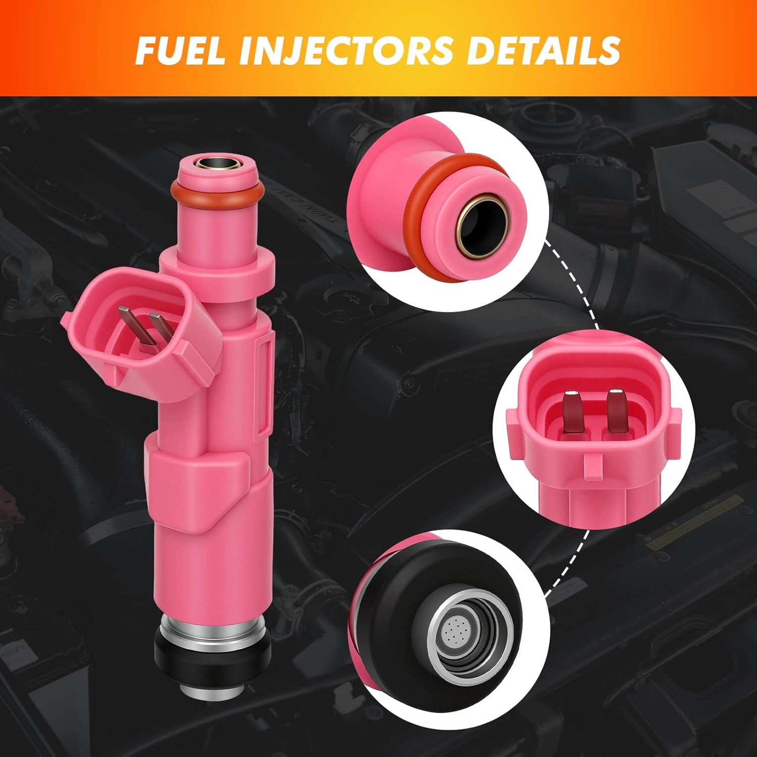1998-2004 4Pcs Fuel Injectors Compatible for Toyota 4Runner 1999-2000 Tacoma 1998-2004 Land Cruiser Prado 2003-2004 2.4L 2.7L L4 Replace 23209-79135 FJ793