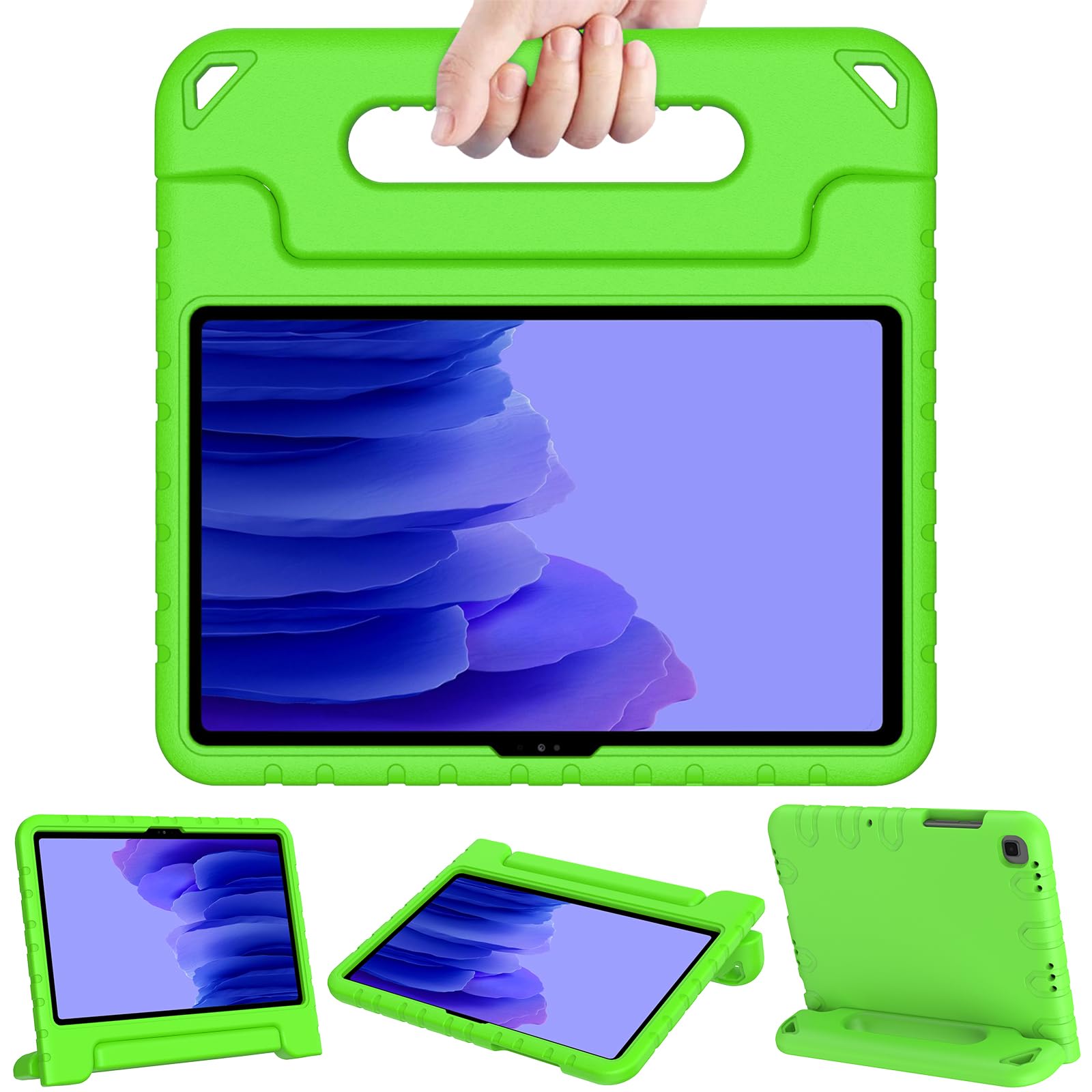 LTROP, Tablet Cover for Samsung Galaxy Tab A7 10.4 Inch 2022/2020, Shockproof Convertible Handle Stand Case, Green