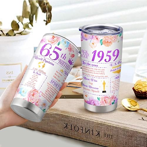 Miniatura 4 de Regalos de cumpleaños 65 para mujeres, vaso de cumpleaños 65, ideas de regalo, regalo de cumpleaños de 65 años para mamá, abuela, decoraciones de