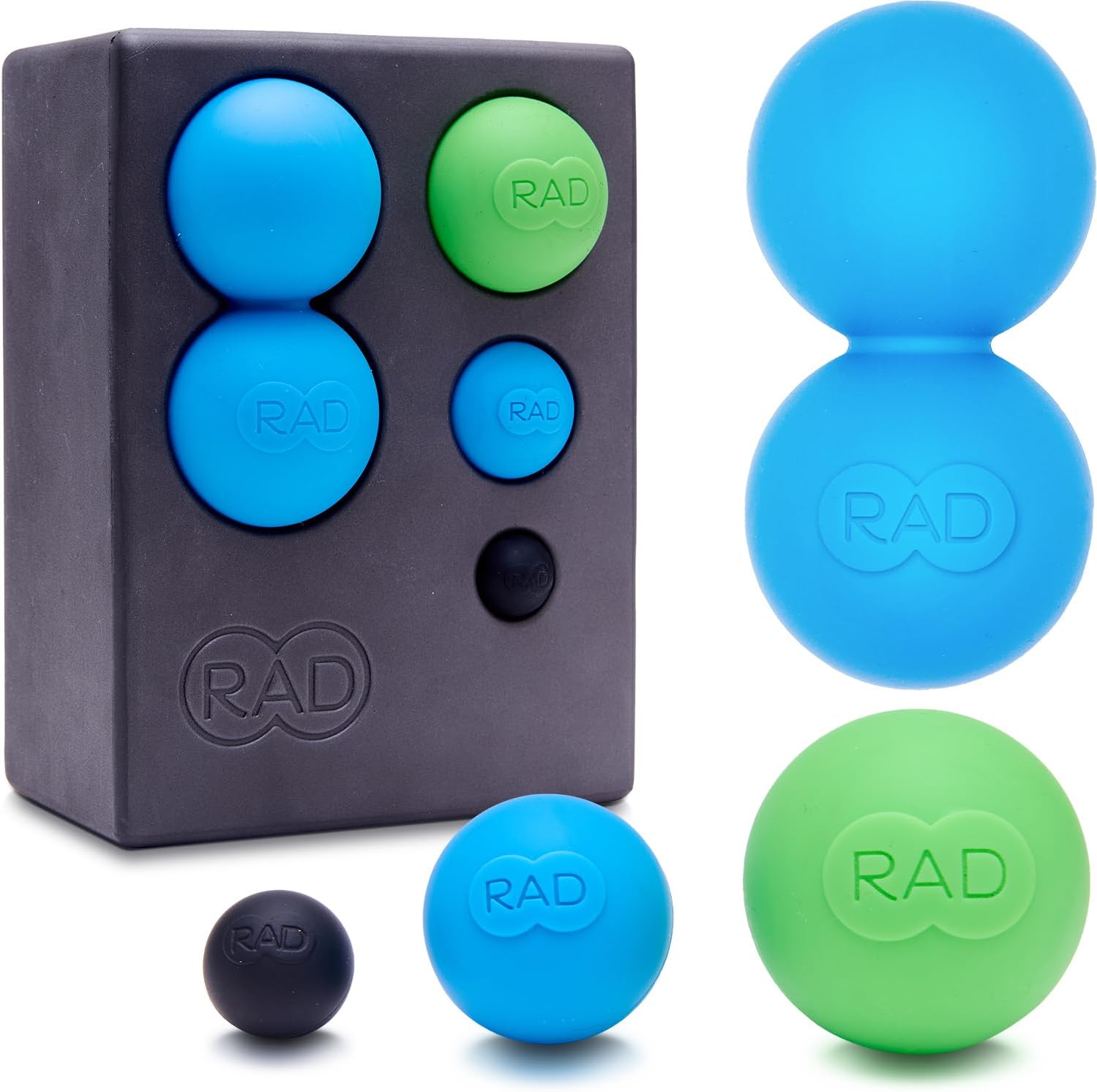 RAD Point Release Kit I Myofascial Release Tool Kit with Block, Massage Balls and Peanut Roller for Self Massage, Mobility and Recovery