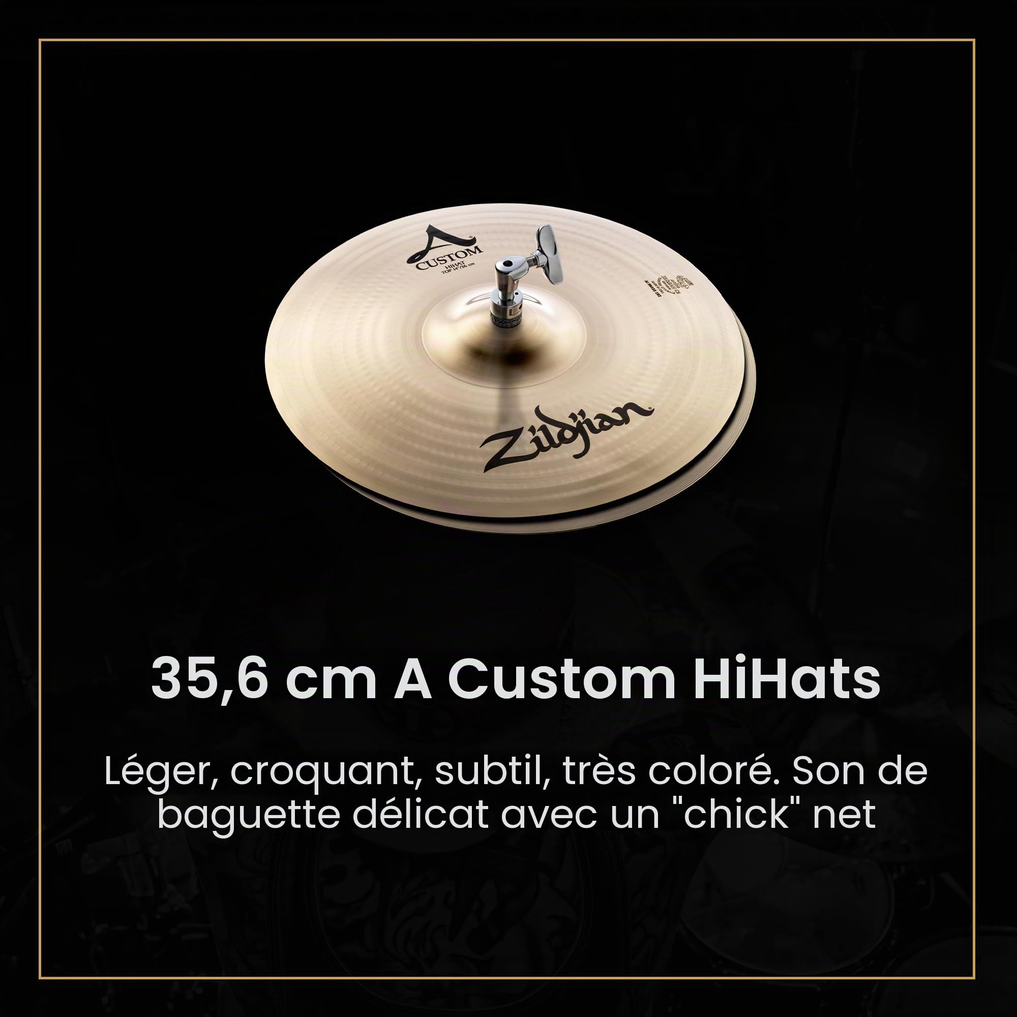 Zildjian A Custom Series Cymbal Box Set - 14" Hi-Hats, 16"/18" Crash, 20" Medium Ride