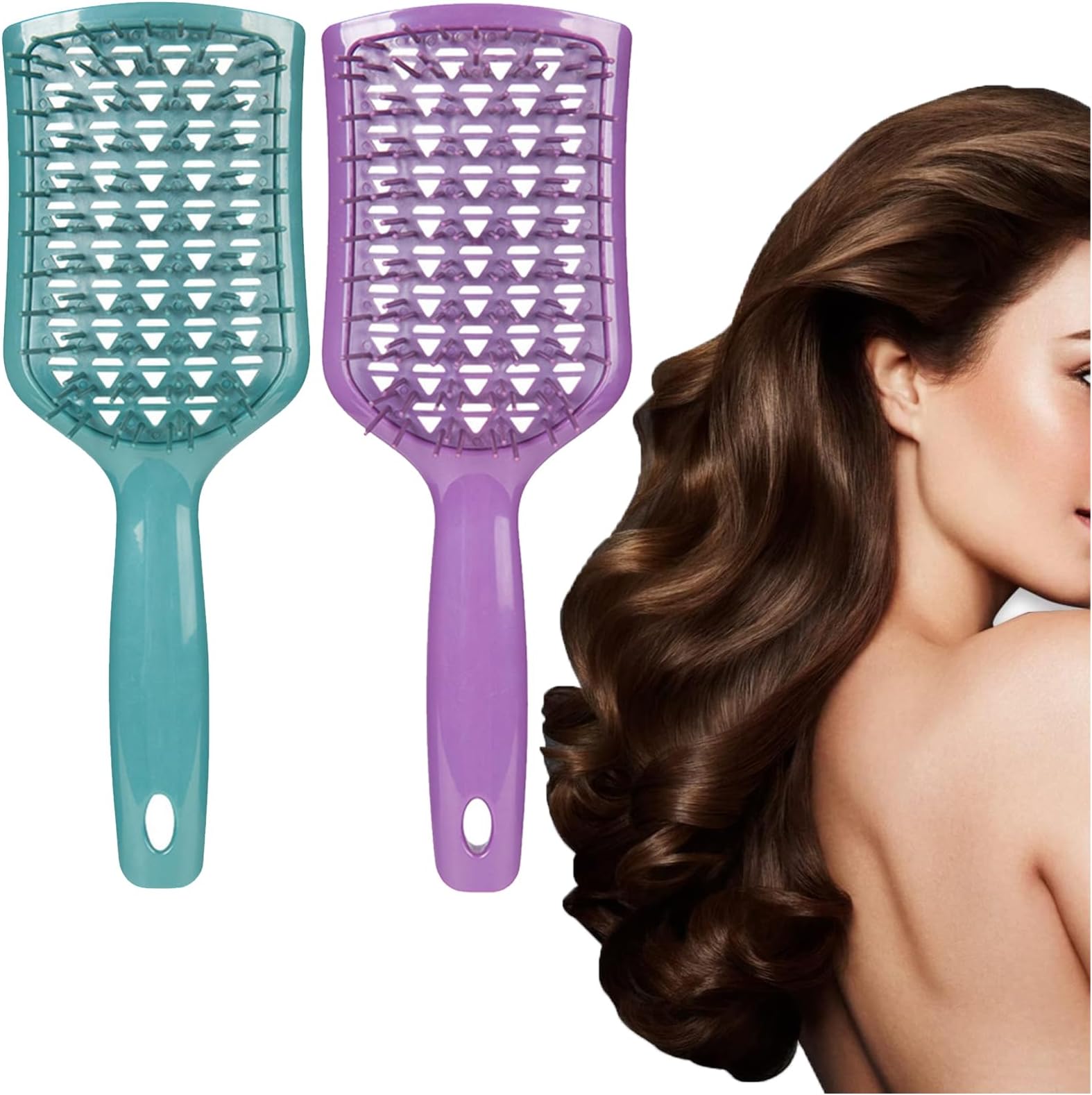 Unbrash Detangling Brush Tiktok, Unbrash Detangling Hair Brush, Wet Brush Detangling Brush, Wet Hair Brush, Hair Brush Detangler for Women Girls All Hair Types Hair Care (2PCS-D)