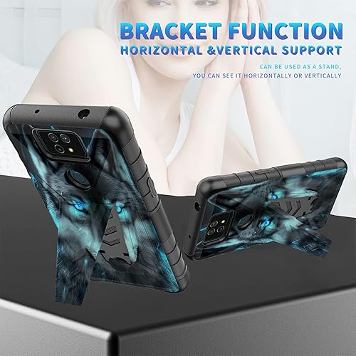 Miniatura 344 de AT&T Calypso 2 (U319AA) Funda con protector de pantalla de vidrio templado resistente con función atril integrado para debut de críquet, ciervo