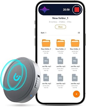 Spy 4K Small Mini Voice Activated Audio Recorder Hidden | Long 94 Hour Storage Capacity 8GB | 20 Hours Recording | Date & Time Stamp | Easy to Use | Crystal Clear Digital Recorder Gray-128GB