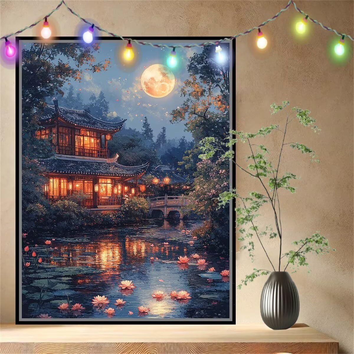 Loto,Scenario Kit per Dipingere con i Numeri,Fai da Te Quadri da Dipingere Numerati per Hobby Creativi Adulti,Kit di Pittura a Olio su Tela Principianti e Bambini per Decora la Casa 90x120cm 54N-6868