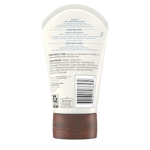 Miniatura 7 de Aveeno Skin Relief Intense Moisture Hand Cream with Soothing Prebiotic Oat for Dry and Sensitive Skin Cream Softens & Smooths Hands & Lasts Through