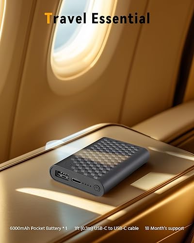 Miniatura 6 de Wulcea Banco de energía portátil de 6000 mAh, cargador USB de 5 V2 A para ropa térmica, chaquetas, chalecos, bufandas, sombreros y mantas, paquete
