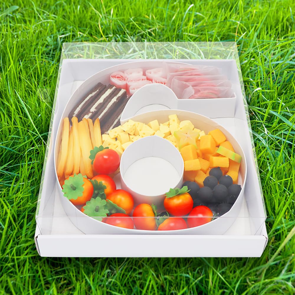 WENPACK 30 cm kartonowe pudełko do pakowania słodyczy z przezroczystą pokrywką (białe, 6)