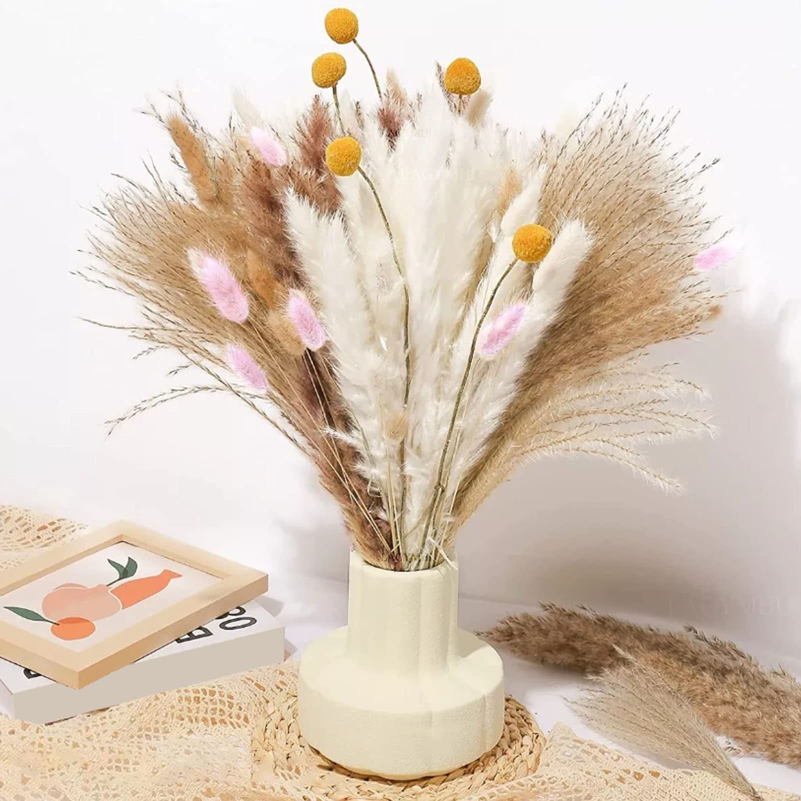 50 Stuks Pampas Grass, Bunny Tails, Natuurlijke Pampas Boeket, Gedroogde Bloemen Boeket, Boho Gedroogde Plant, Geen Geur Nooit Verwelken, Voor Home Decor Partij Schikking Bruiloft Accessoires (Wit 50 Stuks Pampas Grass, Bunny Tails, Natuurlijke Pampas Boeket, Gedroogde Bloemen Boeket, Boho Gedroogde Plant, Geen Geur Nooit Verwelken, Voor Home Decor Partij Schikking Bruiloft Accessoires (Wit
