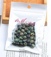 Vista 5 de AD Beads Cuentas de gema natural de 8 mm redondas sueltas con gran agujero de 2,5 mm, 40 piezas (turquesa africana)