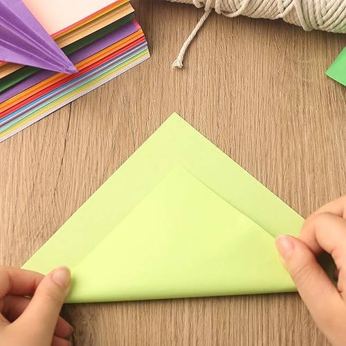 Miniatura 4 de Koogel 250 hojas de papel Oragami para niños, papel de manualidades de color de 6 x 6 pulgadas, papel cuadrado de doble cara, papel de fácil plegado