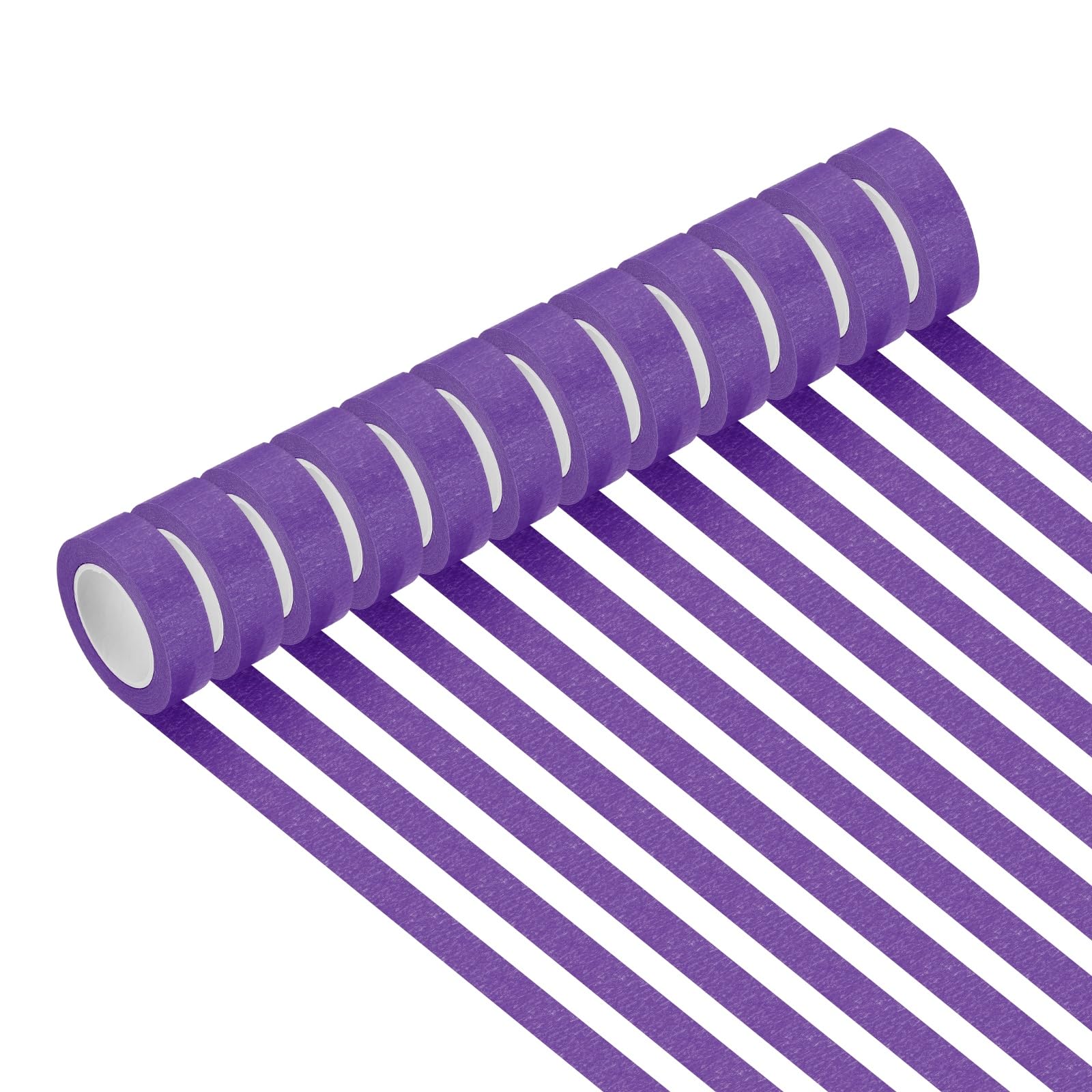 PATIKIL Purple Masking Tape 15mm x 13Meter, 12 Rolls Color Code Labeling Painters Tape for Arts Crafts Wall Painting Science Lab Organizing