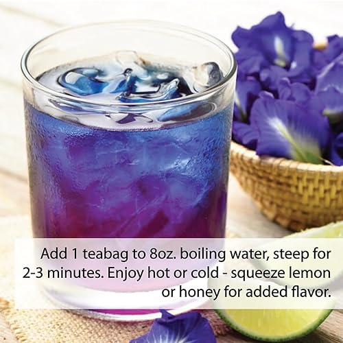 Miniatura 6 de INCAS - Paquete de té orgánico de flor de guisante mariposa 100% USDA de hoja suelta directamente de Source 4.41 onzas y 30 bolsas de té procedentes