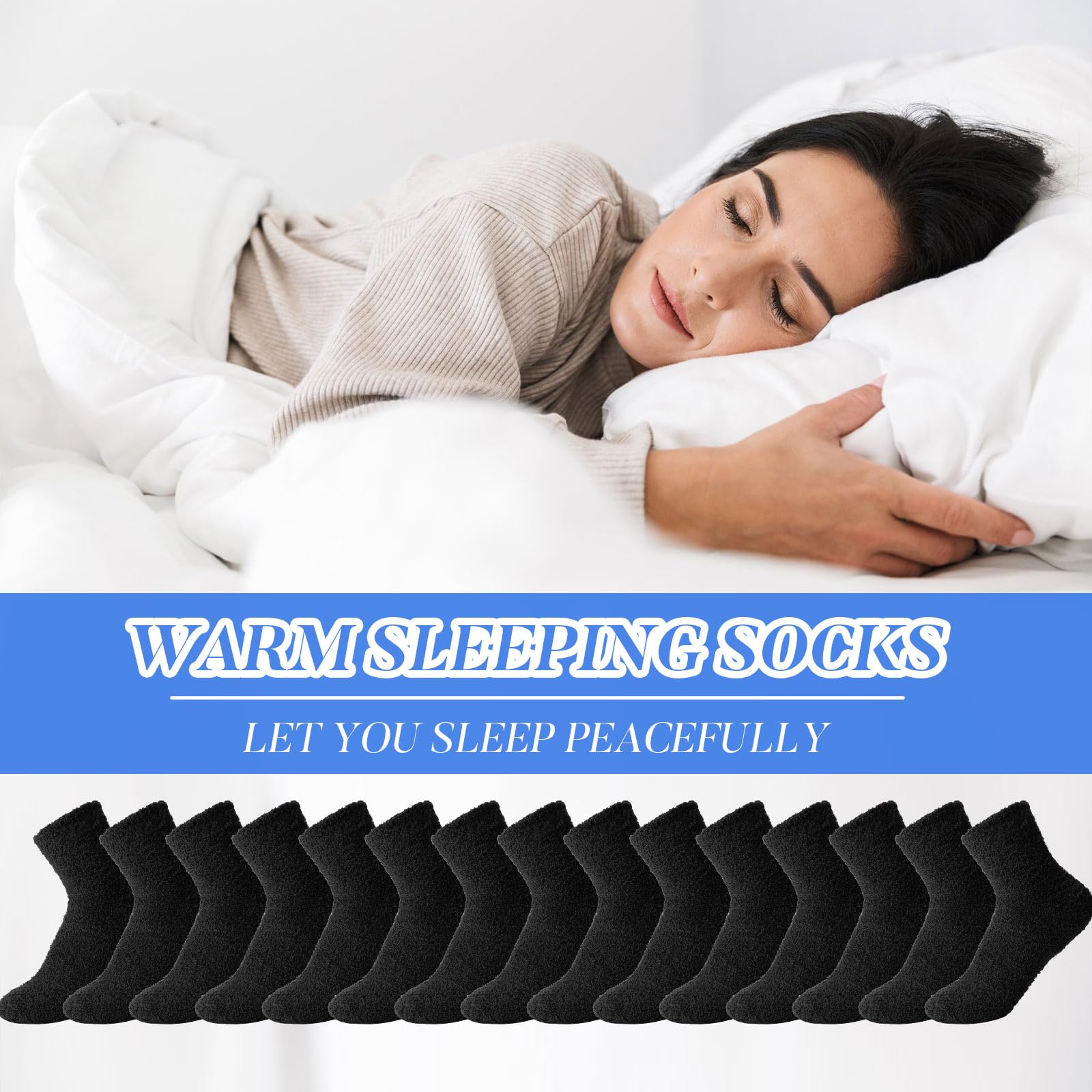 Handepo 24 pares de calcetines mullidos para mujer, para invierno, esponjosos, para dormir, para el hogar, al aire libre, regalo para mujer