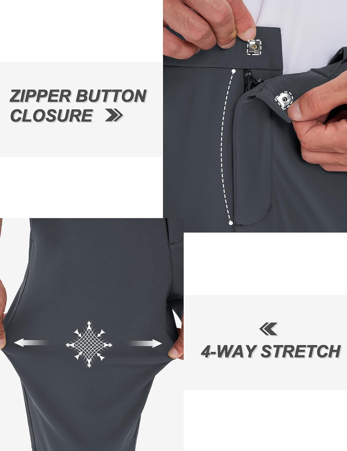 TACVASEN Winter Golf Pants for Men Fleece Lined Work Business Casual Dress Slacks Water Resistant Stretch Warm Trousers - Image 5