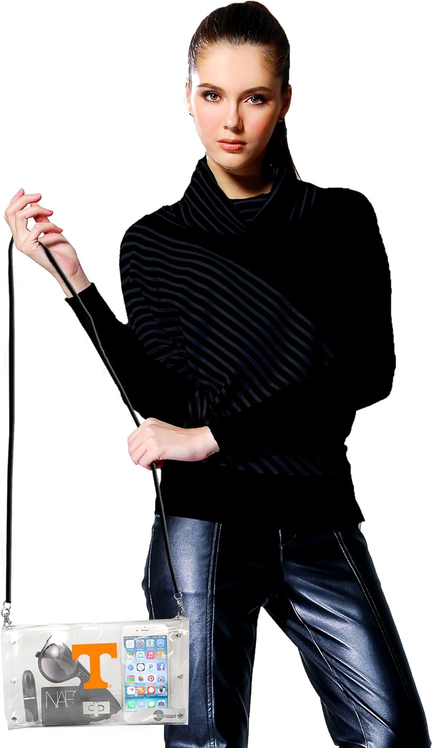 Littlearth NCAA Clear Envelope Purse with Black Fashion Strap - Image 2