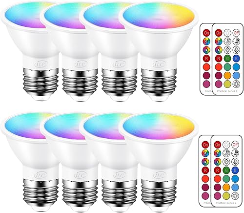 Miniatura 11 de ILC Bombillas LED Par16 Equivalente a 40 Vatios Cambio de Color Rosca E26 45°, 12 Colores Regulables Luz Diurna Blanca 5000K RGB Bombilla LED Spot