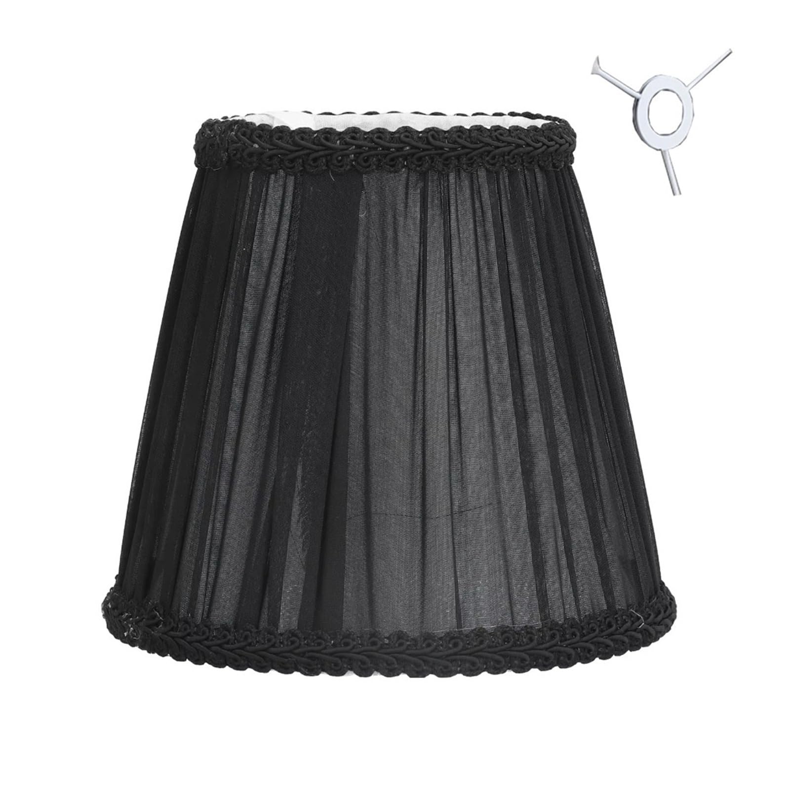 Luxemetals Black Meson Type Clip-On Cloth Lamp Shade For E14 Bulb(Black Meson Type)