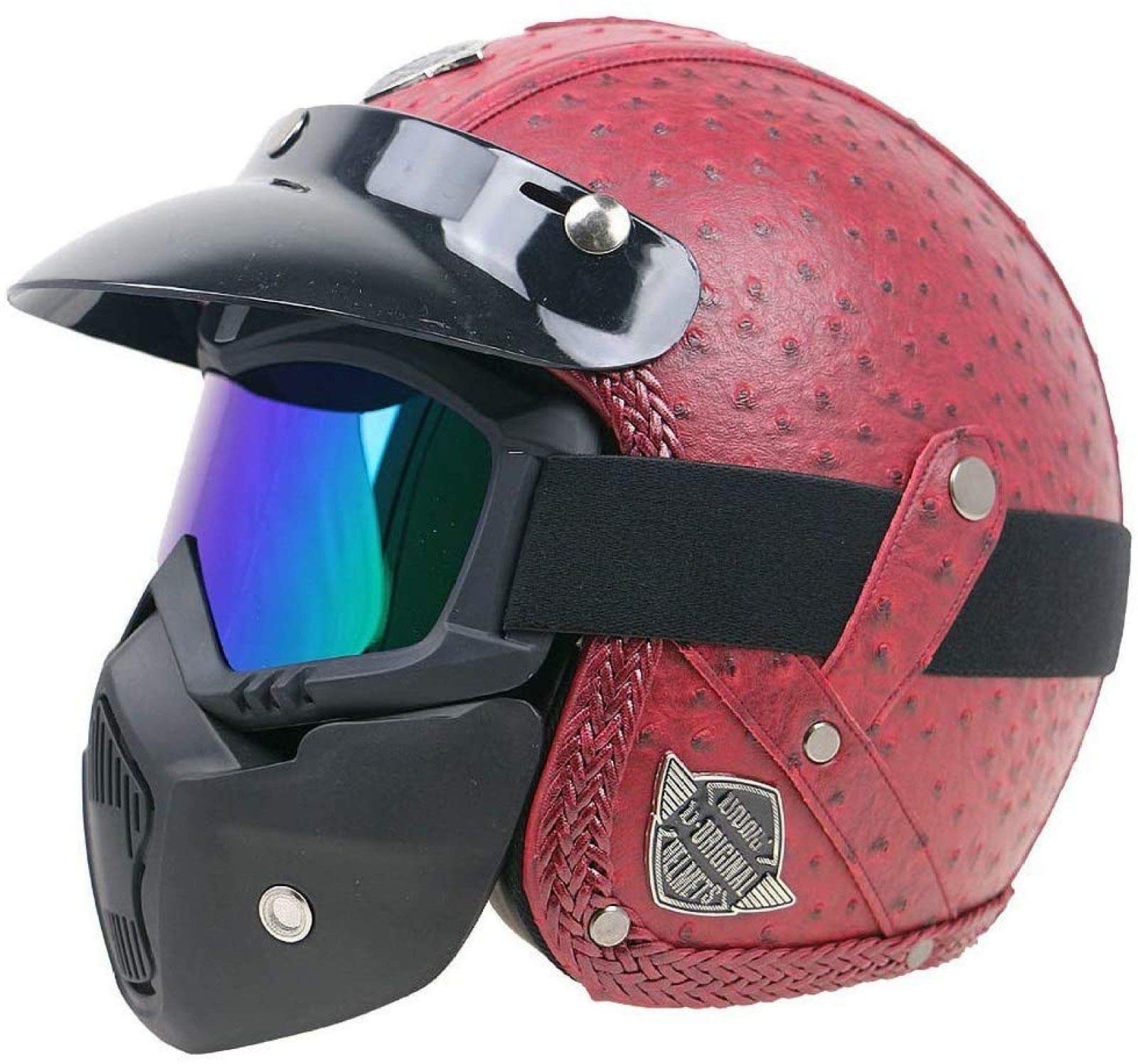 Casque moto rétro jet grand confort taille XXL pour cruiser et cyclomoteur