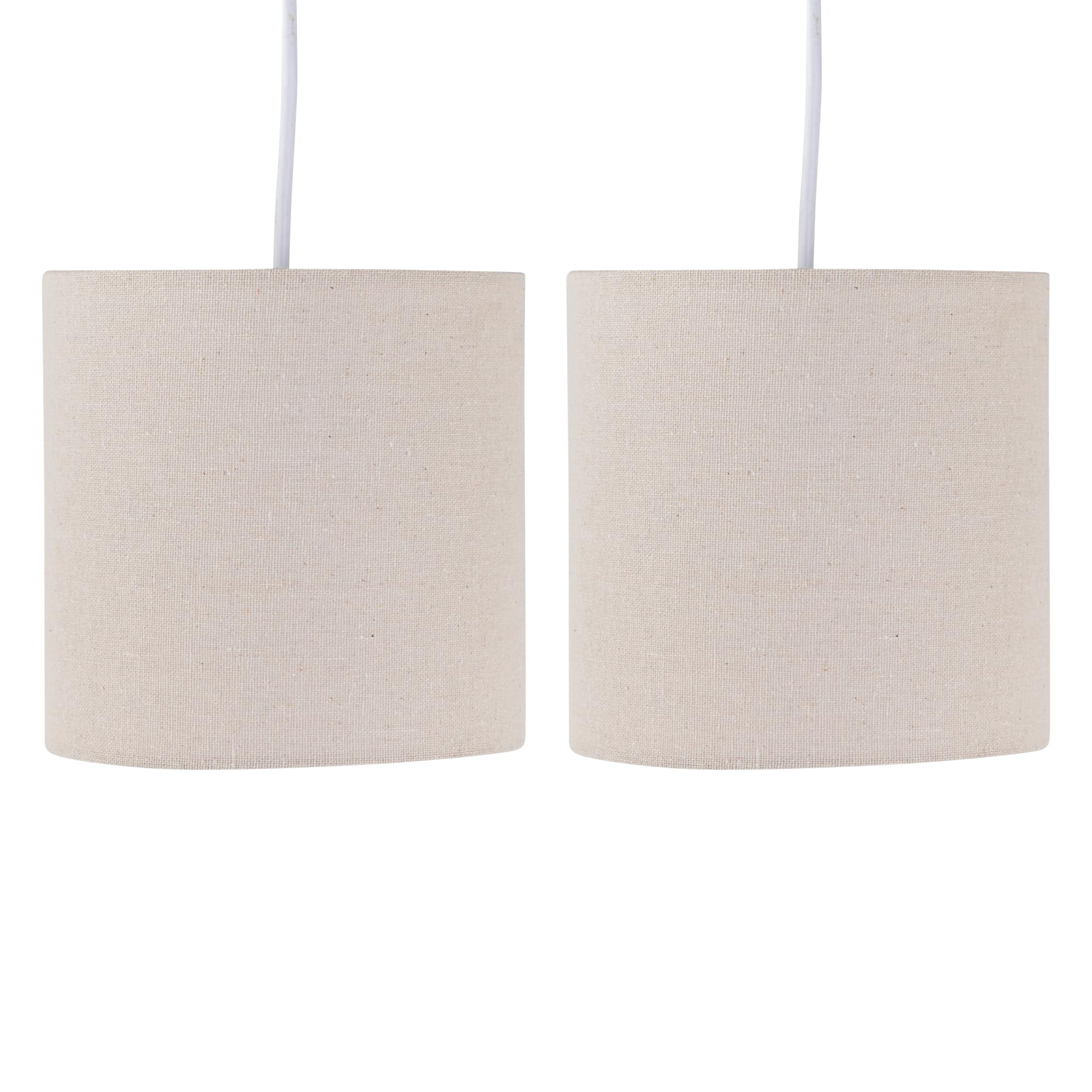 Firstchoicelighting Natural Set Of 2 Linen 15.5Cm Table Lamp Shades