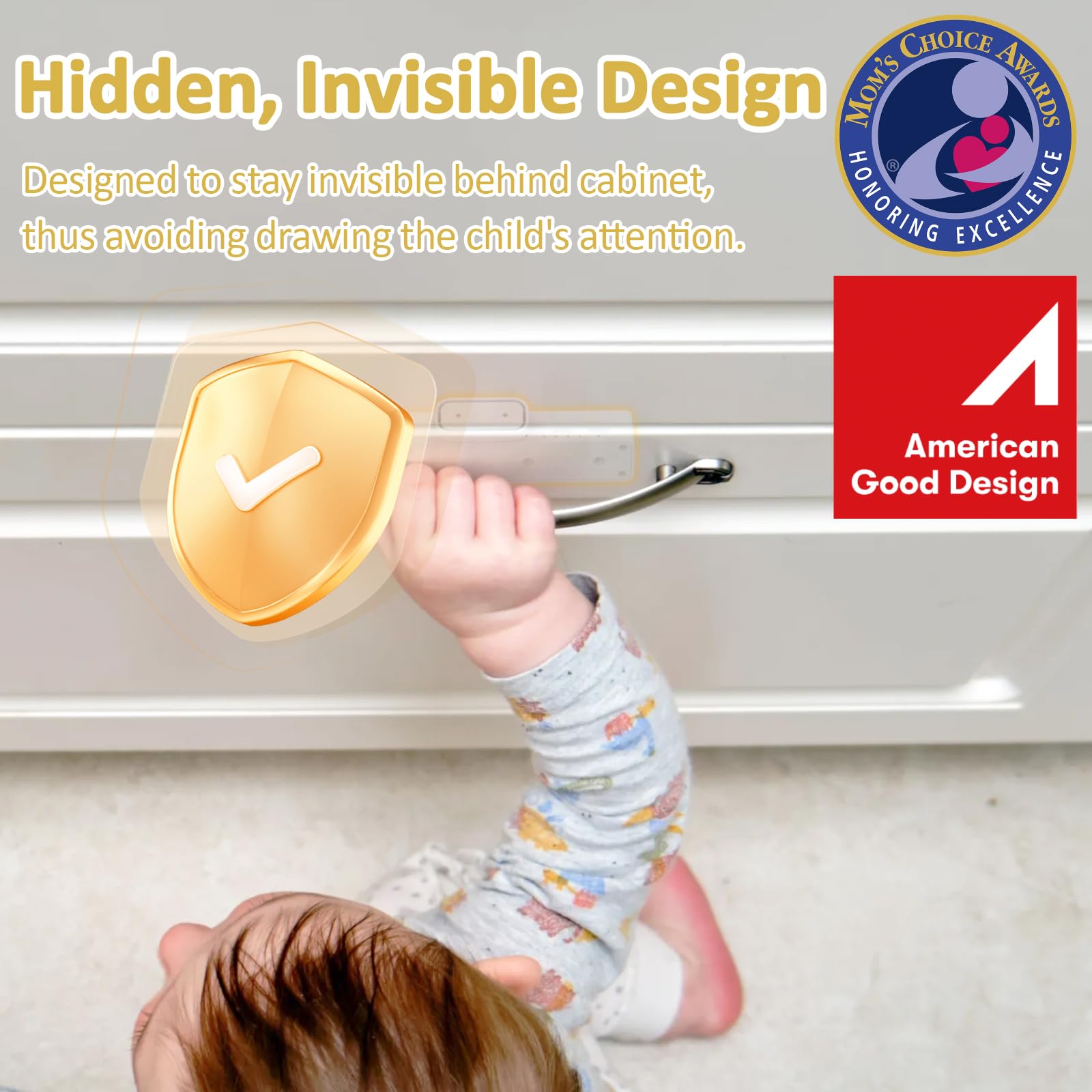 Bestkid Cerradura de gabinete NFC con tarjeta RFID, cerradura de cajón oculta delgada para seguridad infantil, archivador de licor, cocina, despensa, muebles, cajón de doble capa, no requiere taladrar