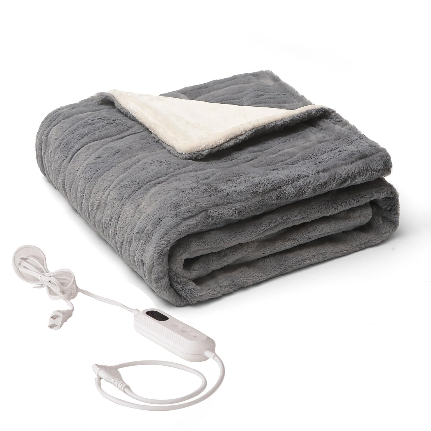 電気毛布 電気ブランケット 掛け敷き兼用 188x130cm グレー 正規品】電気毛布 掛け敷き兼用 フランネル 電気掛敷毛布 188