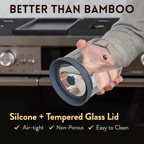 Miniatura 3 de Recipientes herméticos de vidrio con tapas de silicona y vidrio, recipientes de borosilicato sin BPA para preparación de alimentos, almacenamiento,