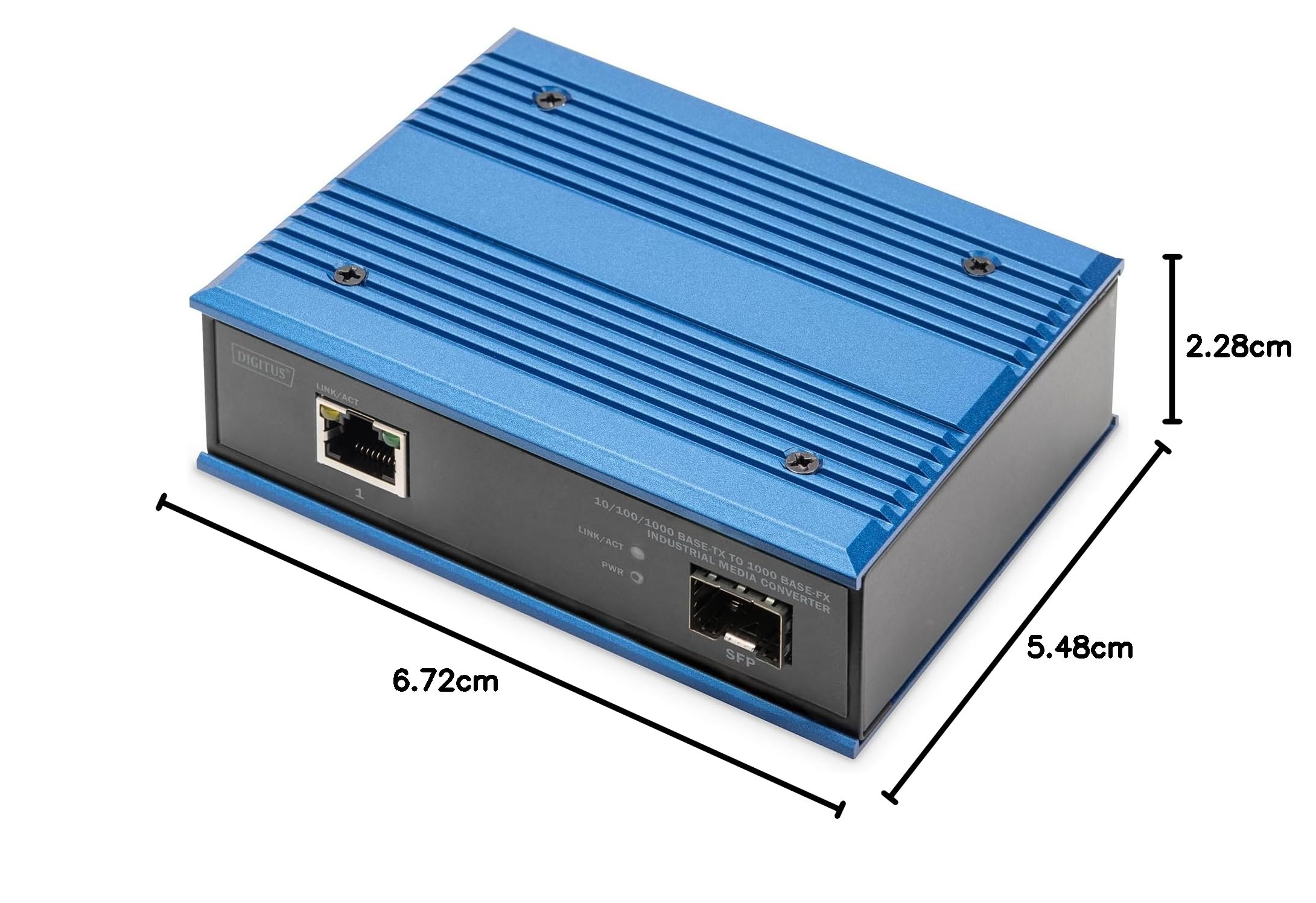 DIGITUS Convertisseur de média Industriel – RJ45 vers Port SFP