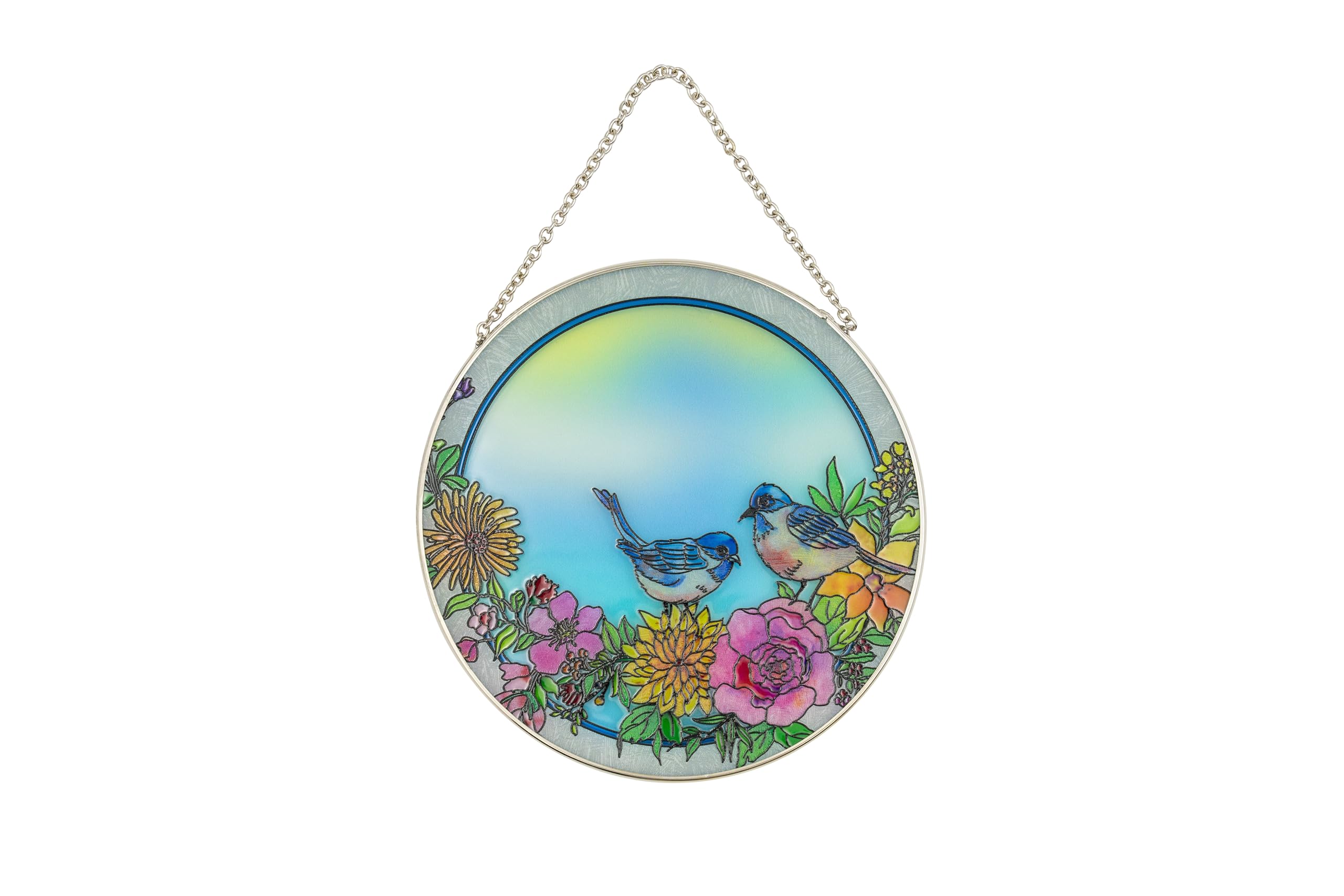 Bluebird Of Happiness Buntglas-Sonnenfänger – 19,8 Cm, Handgefertigt, Für Fenster & Garten