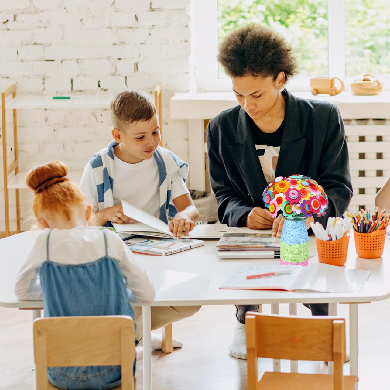 TOYANDONA 2juegos Kit De Manualidades Para Niño Niña De Flores De Botones Materiales Para Hacer Ramos Para Actividades Familiares y Cumpleaños