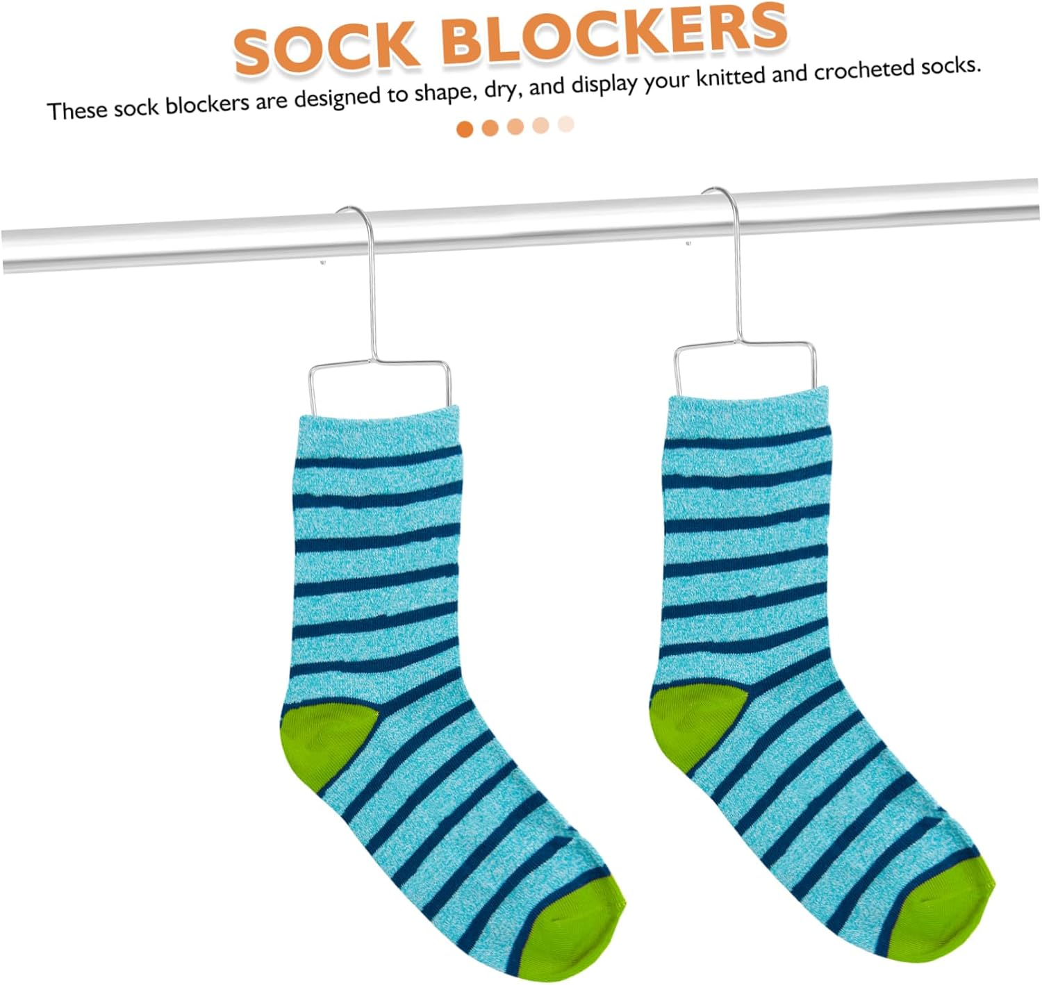 IWOWHERO 6Pcs Stainless Steel Sock Blockers Sock Stretchers for Drying Display for Knitting and Crochet Durable Shape Preservation for Retail Spaces