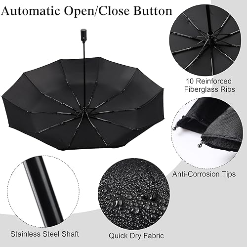 Miniatura 3 de 2 paraguas de playa con abrazadera universal ajustable UPF 50+ apertura y cierre automático resistente al viento paraguas de golf portátil para